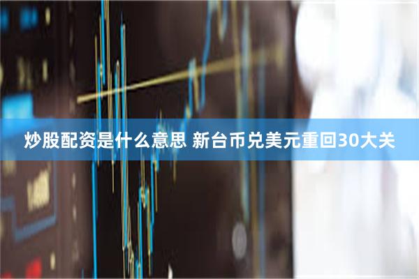 炒股配资是什么意思 新台币兑美元重回30大关